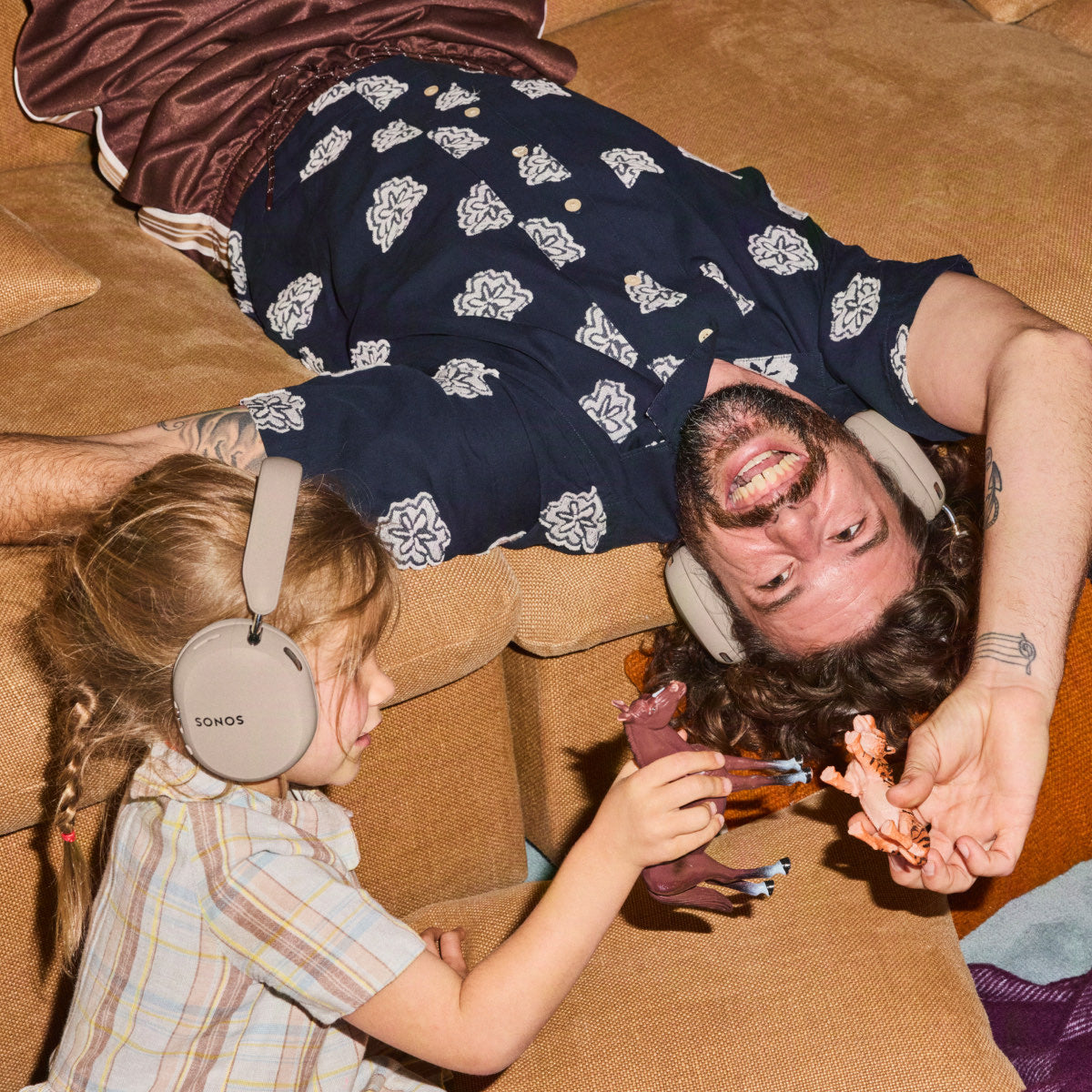 Dancing at home wearing Sonos Ace Ultra